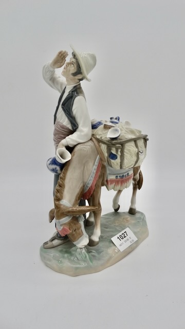 1 Porzellanfigur "Mann mit Esel" Llando