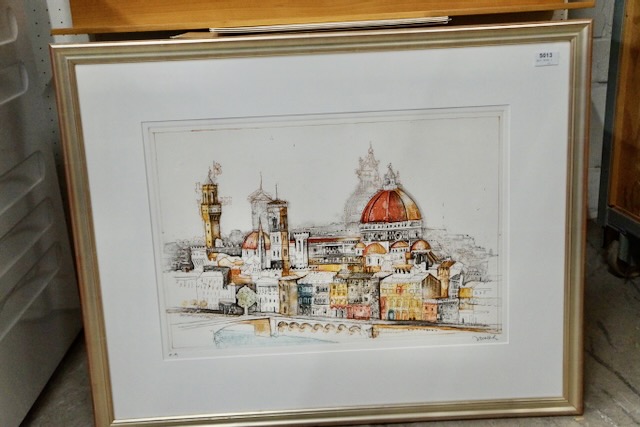 1 Farbradierung Florenz- Dom sig. Dittrich
