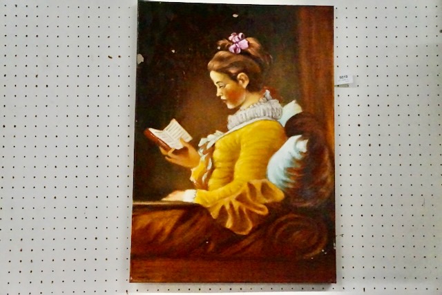 1 oil painting "The Reader" without frame