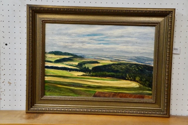 1 olieverfschilderij "Landschap" gesigneerd