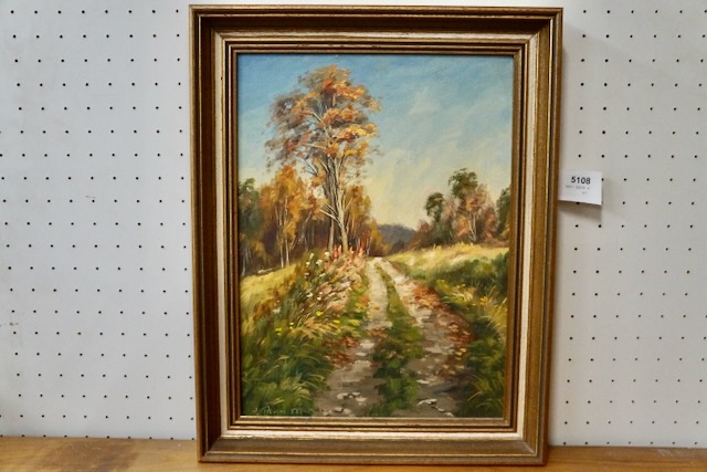 1 olieverfschilderij "Feldweg" gesigneerd Blum
