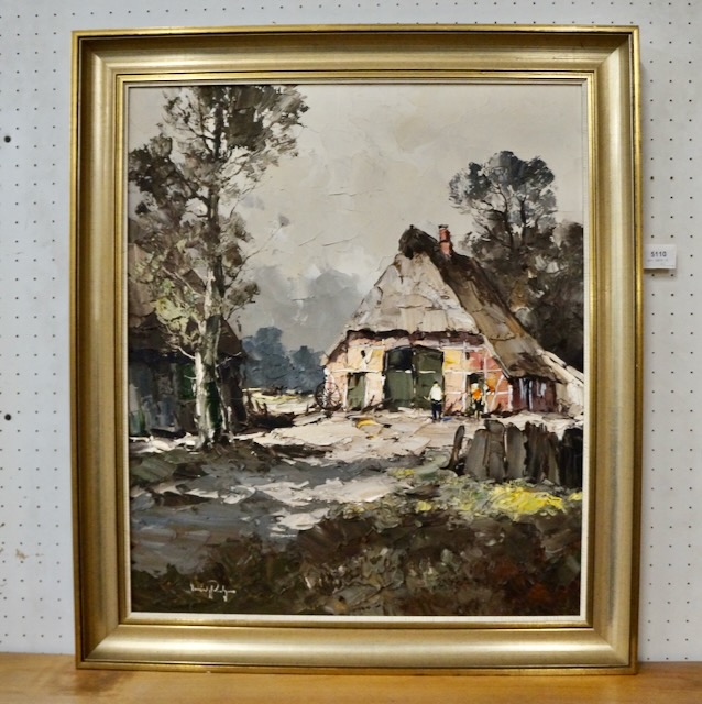 1 oil painting "Scheune" signed Paulsen