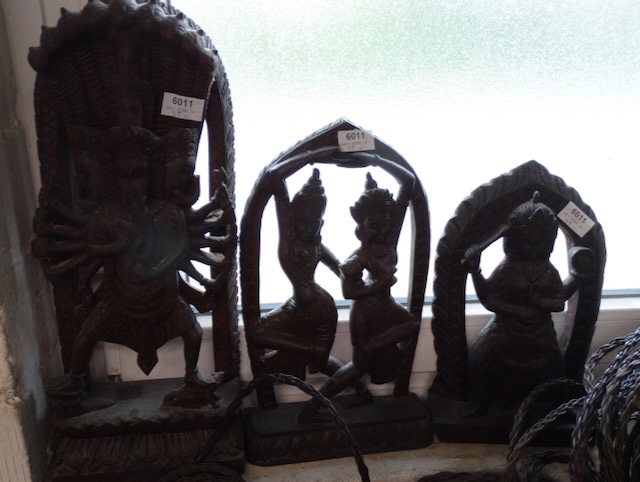 3 wall reliefs "Indian deities"