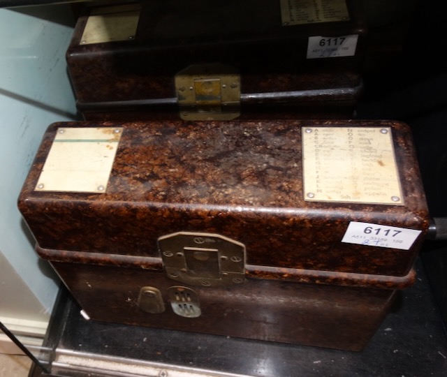 2 field telephones